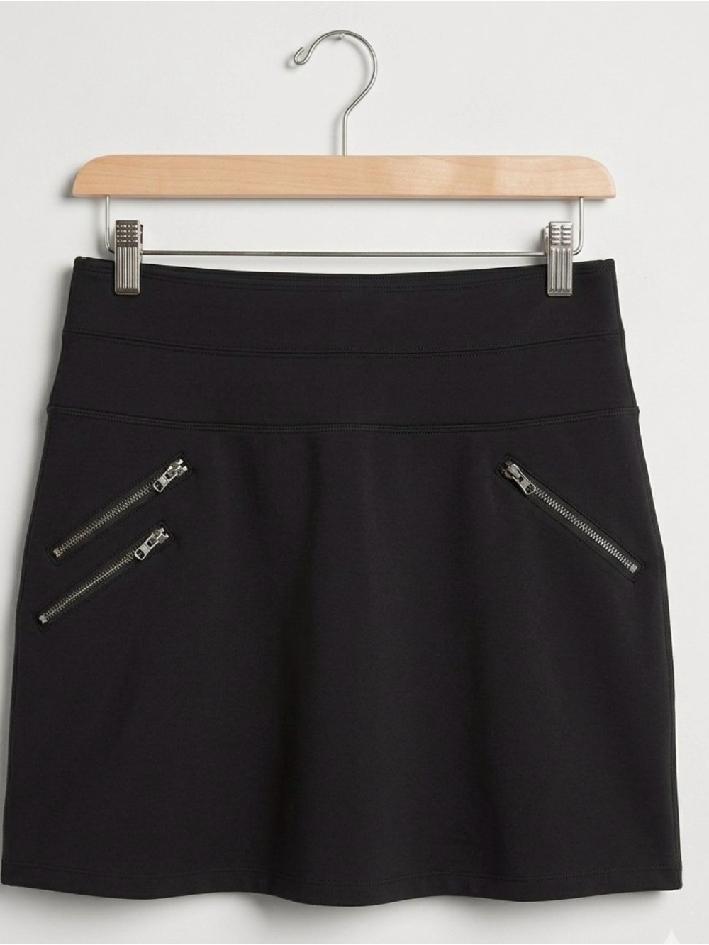 Athleta Black Mini Skirt with Angled Zip Pockets
